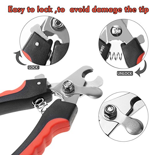 IDEAPRO-Pet-Nail-Clippers-Dog-Cat-Grinder-Trimmer-with-Quality-Sharp-Stainless-Steel-Blades-Safety-GuardPrevent-Overcutting-NailsErgonomically-designed-handle-for-maximum-grip-and-comfort