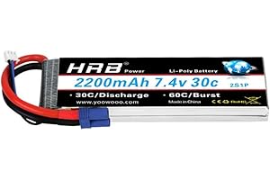 HRB POWER HRB 7.4V 2200mAh 30C 2S LiPo Batteries avec connecteur EC2 pour H501s 4-xis RC Voiture RC Hélicoptère RC Avion RC Hobby RC Bateau RC Truck