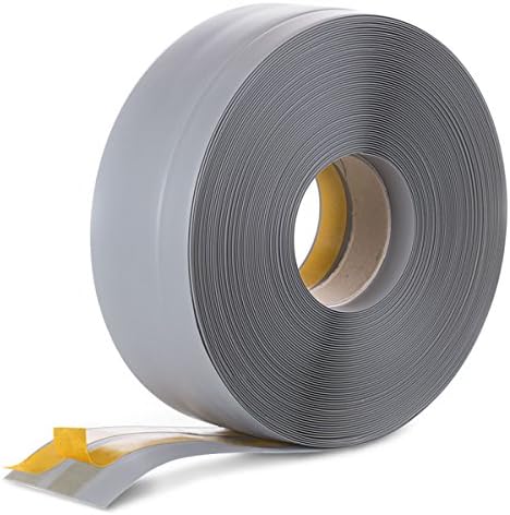 HOLZBRINK Skirting Board Soft Self Adhesive Light Gray 50x20 mm 5 m PVC Flexible Baseboard Self- Stick Transition…
