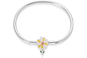 LongLuck Bransoletka dla kobiet, srebro próby 925, łańcuszek wężowy, ważka i czterolistna koniczyna, zawieszka, koraliki bransoletka z cyrkoniami sześciennymi 5a, dla kobiet prezent dla niej