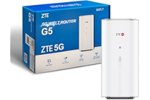 ZTE G5 WiFi 7 5G Router, 3600 Mbps Ultra Fast Home & Office Internet, SIM Slot Unlocked, Dual Band, Connect 128 Devices, 2.5 GbE Port, Smart Antenna – Future Ready WiFi 7