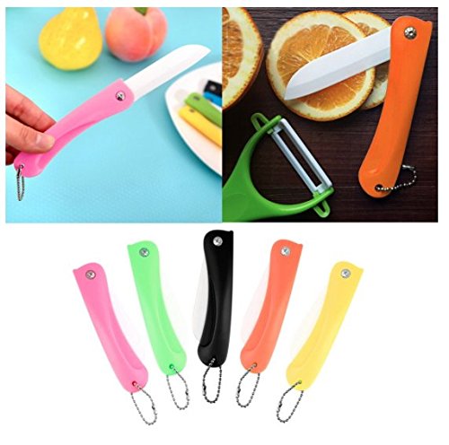 * 2017 Küche keramisches Messer * faltbar für Obst und Gemüse * New smart 2017 product * (Rose) - 6