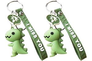 NUOBESTY 2 Pcs Dinosaure Porte-Clés Silicone Porte-Clés Dinosaure Partie Faveurs Enfants Dino Parti Faveur Fournitures