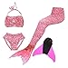 Produktbild Superstar88 Mädchen Cosplay Kostüm Badebekleidung Meerjungfrau Shell Badeanzug 3pcs Bikini Sets Tolle Geschenksidee ! (150, Rosa)