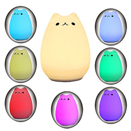 SOLMORE LED Nachtlicht mit 8 Beleuchtung Touch Schalter USB Nachtlichter Nachttischlampen Schlummerleuchten Stimmungslichter Weiche Silikon Lampe für Kinder Baby Tisch Zimmer Schlafzimmer - 6