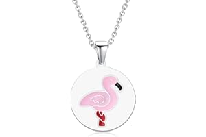 TIZU Collier pour Filles, Collier Cadeau Bijoux Pendentif Lapin Papillon Éléphant Paresseux Ange Tortue Flamant Coccinelle Dauphin Girafe Panda Abeille Koala Licorne