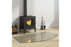 TOSHILIAN Plaque en Verre pour Cheminée, Tapis de Cheminée Plaque de Protection Anti Feu Plaque de Verre pour cheminée 100x60 cm