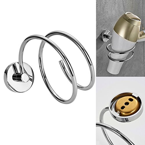 Badaccessoires von BONADE – Haartrocknerhalter Fönhalter Stahl Verchromt Fönhalterung Wandhalter, zur Wandmontage - 3