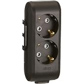 Viko Multi-Let Black Dual Socket with Ground Child Protected Terminal Block