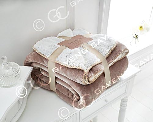 Sherpa Throws Blanket King Size Bed Fleece Flannel 3 Seater Sofa 200 Cm x 240 Cm Large Soft Warm Luxury Throw King Mink Only