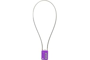 SISAV 4 Digit Cable Combination Locks 20 inches(50cm) Cable for School Gym Locker,Helmet,Filing Cabinets,Toolbox,Luggage Suitcase,knapsack,Cable 3mm Diameter,Purple