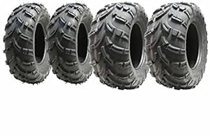 Parnells - 4 Ensembles de Pneus Quad Tubeless - 25x10-12 et 25x8-12, 6ply - Diamètre 630 mm et 638 mm, Charge Maximale 190 kg et 155 kg - pour Vtt, E-Marked, Road Legal