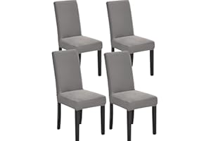 ‎HZDHCLH HZDHCLH Stuhlhussen 4 Stück Elastische Moderne Universal Stretch Beschützer Stuhlhussen für Stuhl Esszimmer Hochzeit Partys Bankett Deko, Grau