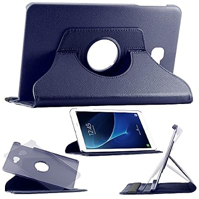 ebestStar - pour Samsung Galaxy Tab A 2016 10.1 T580 T585 (A6) - Housse Coque Etui PU cuir Support rotatif 360°, Couleur Bleu Foncé [Dimensions PRECISES de votre appareil : 254,2 x 155,3 x 8,2 mm, écran 10.1'']