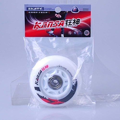 KANSA 84A Skate Rollerblade Light Up LED Inline Wheels, 1 Pcs - 80mm, White