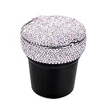  YSHtanj Cenicero de almacenamiento para interior de coche, portátil, con luz LED, para guardar cigarrillos, color blanco
