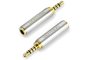 Vention Audio-Adapter, 3,5 mm Buchse auf 2,5 mm Stecker, Premiumqualität, Kopfhörer, Headset, 2,5 mm auf 3,5 mm 3-Ring-Buchse, Stereo oder Mono (2 Stück) (3,5 mm Buchse auf 2,5 mm Stecker.)