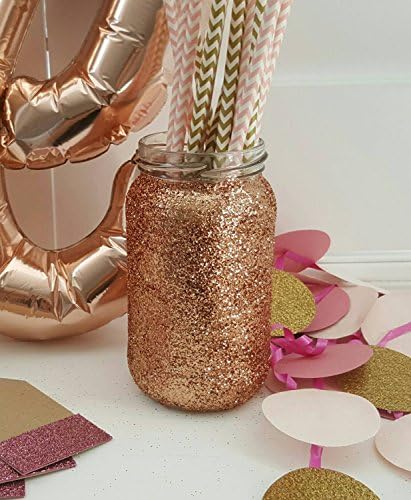 Rose Gold Glitter Mason Jar