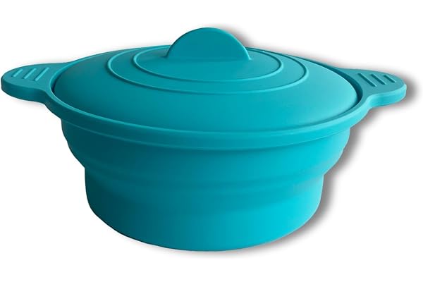 ELECTROHOGAR Papillote Silicone Pliable por Micro Onde et Four | Récipient en Silicone Cuisiner Rapidement et Sainement | Cuisson Vapeur, Facile à Ranger (1200 ml)