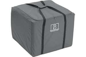 B BARLBOROUGH Barlborough Garden Cushion Protective Storage Bag Cover | Square Large 80 x 80 x 60cm | Waterproof Resistant with Zips for Outdoor Furniture Sofa Cushions Grey