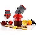 E-COSMOS Manual Citrus Juicer for Fruits, Vegetables - Portable, Compact Design, Food Grade ABS Materia l,Hand Squeezer Juicer (Black) (Citrus Juicer)