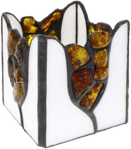 InCollections Decorative Storm Lantern with Amber and Glass 001098B010001