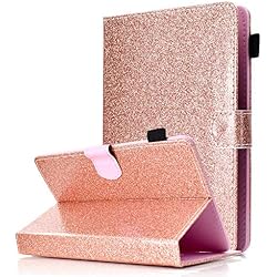 Funda para 9-10.1" Tableta, Carcasa Protección para iPad 2/3/4, iPad 9.7 2018/iPad Air, Asus Zenpad 10, Lenovo Tab3 10 Plus/Tab 2 A10-70, Huawei MediaPad T3, Samsung Galaxy Tab A6 10.1",Oro Rosa