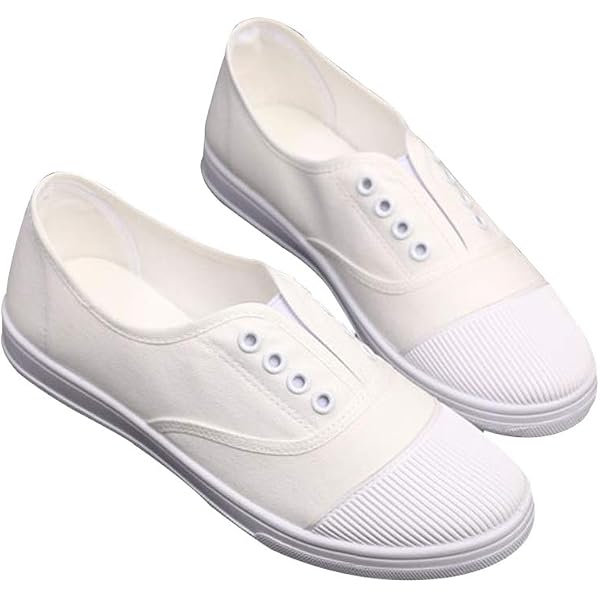 Chaussures Basses Toile Femme à Enfiler – Légères & Décontractées, Idéales Marche, Tennis, Gym, Quotidien – Rose Taille 41 EU