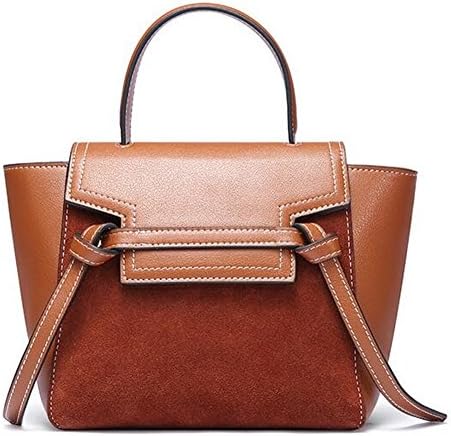 Frosted Leather Women'S Handbag Wing Package Soft-Face Dumplings Shoulder Messenger Cover Stitching Bag,Brown
