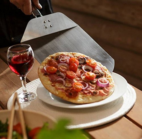 MUSTANG Pizzaheber, Pizzaschaufel mit Holz Klappgriff Stiellänge 32cm Edelstahl