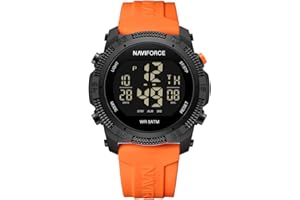 Naviforce Orologio digitale sportivo impermeabile da uomo con cronometro, allarme, cinturino in gomma, orologio da polso per donna