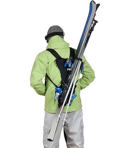 Cinghie Porta Scarponi Da Sci - 2 Pezzi Regolabili 52.5 Cm Con Cuscinetto Antiscivolo Per Trasporto Facile - Foto 5