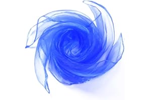 Whakano Pack of 10 Square Juggling Cloths, Silk Scarves, Chiffon Cloths, Performance Dance Cloths, Gymnastics Cloths, Juggling Scarves for Dancing, Juggling, Sensory, Dance Cloths, 60 cm, Blue