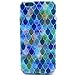 Produktbild PowerQ Retro Bunte Muster TPU Reihe Hülle für IPhoneSE IPhone 5S SE 5G 5 IPhone5 IPhone5S Fall Tasche Muster-Druck-Druck Zeichnung Handy-Fall mobilen weiche Hülle schützen die Haut ( Blue Lattice )…