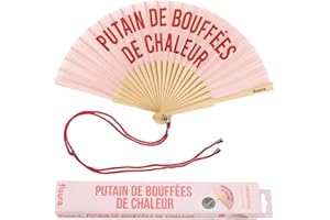 Fisura - Éventail original avec message Eventail en bois moderne et amusant. Dimensions : 42,5 x 23. Matériau : bois et textile.