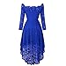 Produktbild Damen Kleider,Dasongff Elegante Spitzenkleid Partykleid,Langarm V-Ausschnitt Vintage 1950er Freizeitkleid Knielanges Kleid,Frauen Solide Cocktailkleid Abendkleider Party Dress
