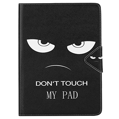 Für ipad Pro 9.7 Zoll Hülle Leder Don’t Touch Muster,SKYXD [Auto Schlaf/Wach Funktion] Smart Case Folio Klappbar Schutzhülle [Standfunktion/Brieftasche Kartenfach/Magnet] Klapphülle mit [Handyanhänger + Eingabestift] 3in1 Zubehör Handy Tasche for Apple ipad Pro 9.7 Zoll Bookstyle Flip Leather Cover With [Stylus and Dust Plug] - 2