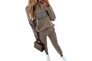 Godoboo Damen Sportanzug Set Jogginganzug Damen Freizeitanzug Frauen Trainingsanzug Set 2 Teiliges Langarm Hosenanzug Loose