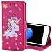 Produktbild Gububi Wesentlicher Telefonkasten Glitter Powder Unicorn Pattern Horizontal Flip iPhone 8 und 7, mit Standfuß und Geldbörse und Kartensteckplatz Gehäuseabdeckung Protector (Farbe : Magenta)