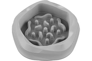 SEPTILLAR Miska dla psa i kota z powolnym karmieniem, mała miska na karmę (Szary)