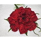 Filzblüte Rot Handarbeit