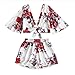 Produktbild Blusen Damen Langarmshirt LUCKYCAT Frauen Sommer Casual Two Piece Set Frauen Botanical Print Sommer V Kragen Top Shorts Bademode Cotton/T-Shirt/Fashion/Tuch/Floral/Petal Ärmel (M(AsianM=EUS), Weiß)