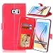 Produktbild Nancen Samsung Galaxy S6 Edge Plus / G9280 (5,7 Zoll) Lederhülle Neu Style Acht Farbe Weich PU Flip Case Ledertasche / Schutz Etui, Einfach Vintage Kollektion Karten Slot Foto Wallet Hülle Handy Tasche Zubehör