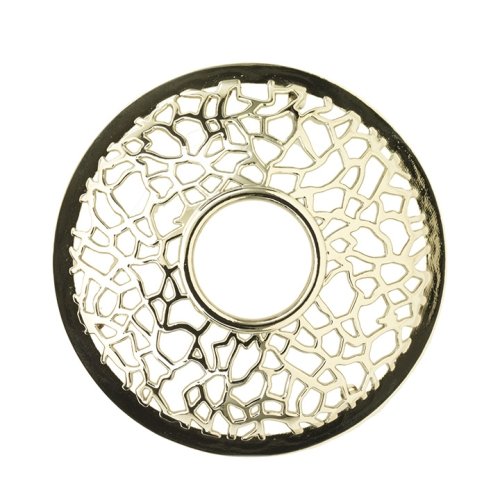 Yankee Candle 1507954 Crosshatch Illuma Lid, 9 x 9 x 3,5 cm, Metall, silber