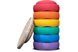 Stapelstein® – Rainbow I Balanciersteine für Kinder I 6 Farbenfrohes Motorikspielzeug – Für drinnen & draußen – Bewegungsspiel – Stapelspiel ab 1 Jahr