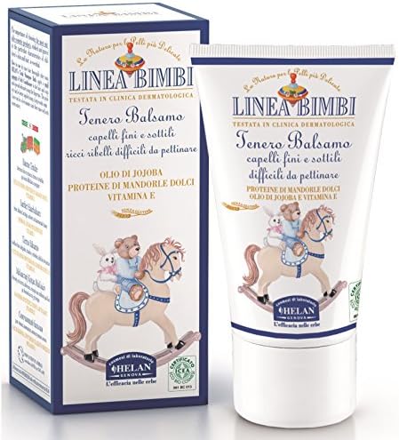 Linea Bimbi Certified Organic Baby Conditioner for Fine, Thin, Curly and Difficult Hair, Dermatology Tested, 97% Natural, 50ml