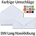 Produktbild Briefumschläge in Hochweiß | 1000 Stück | gefärbte Kuverts in DIN Lang Format 110 x 220 mm | Nassklebung | komplett durchgefärbtes Papier | Post-Umschläge ohne Fenster | ideal für Weihnachten, Grußkarten und Einladungen | Serie FarbenFroh
