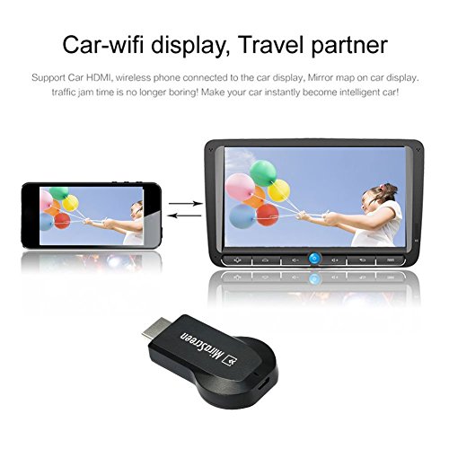 Mirascreen adattatore HDMI, video senza fili, ricevitore TV stick Miracast Dongle WiFi Display, HDMI HDTV adattatore convertitore iOS/Android, Samsung/iPhone, iPad Air/Mini/Pro - supporta DLNA AirPlay Mirrorring