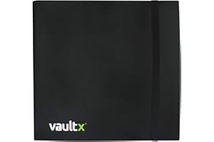 Vault X Classeur à Cartes de Collection 12 Poches avec Sangle, 480 Cartes, Format Standard, 20 Pages à Chargement Latéral, Classeur pour Jeux de Cartes à Collectionner, Sports, TCG (Noir)