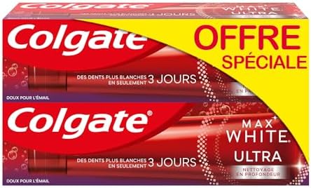 Max White Ultra Dentifricio Bianco Pulizia profonda 75ml - denti più bianchi in 3 giorni* - Morbido per lo smalto, uso quotidiano - Confezione da 2 x 75 ml